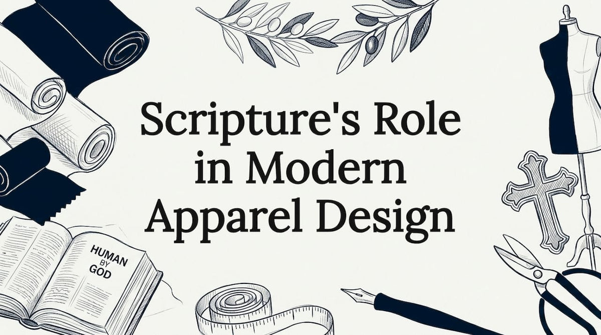 Decorative apparel design and scripture themed title card