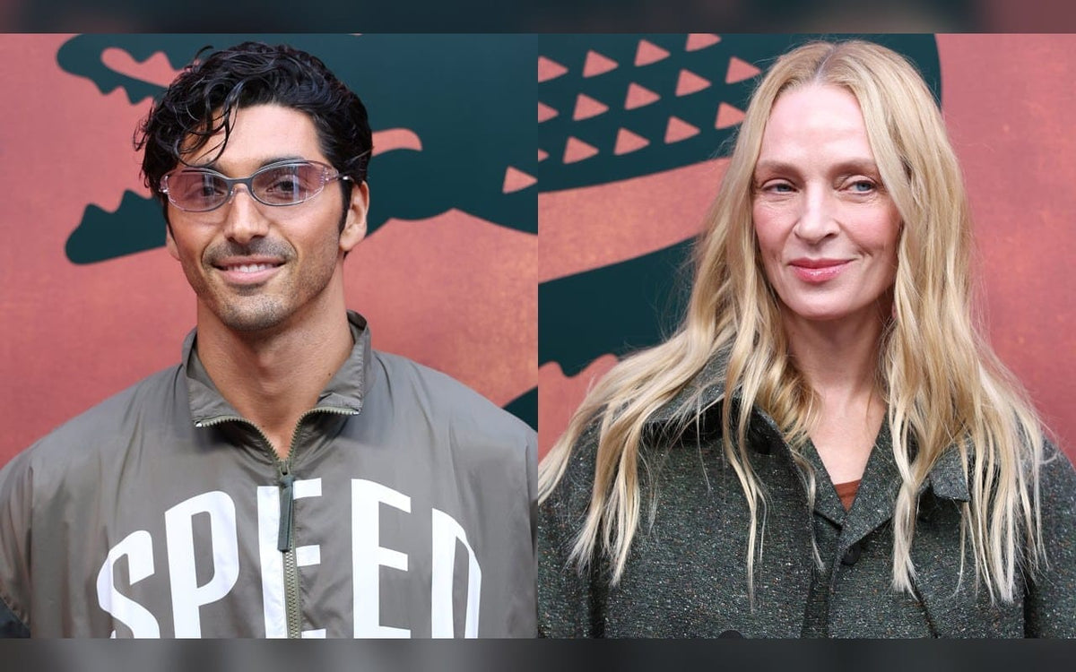 Taylor Zakhar Perez Reunites With Movie Mom Uma Thurman at Lacoste Fashion Show, 7 Months After Wrapping on ‘Red, White & Royal Blue’ Sequel