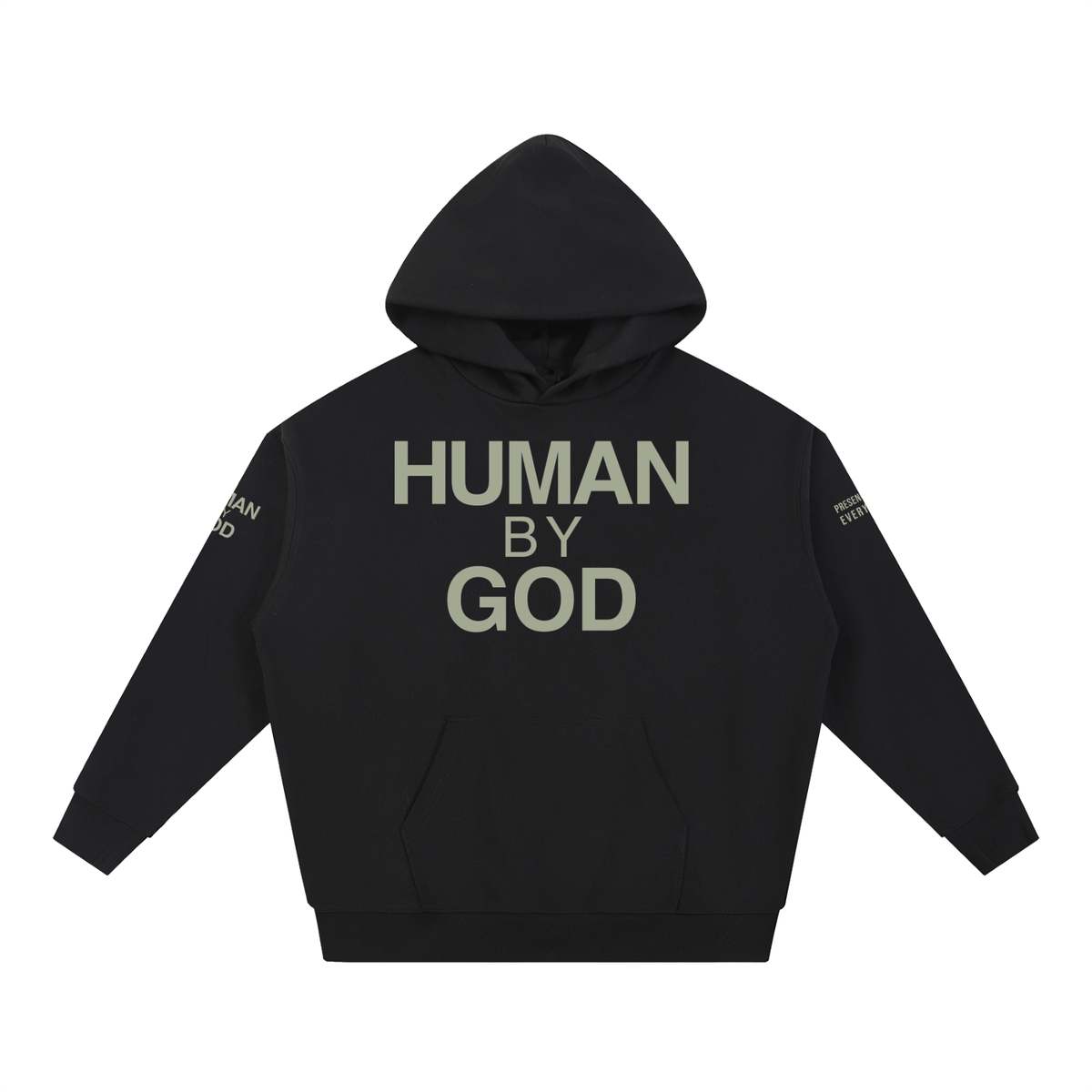PRESENCE OVER EVERYTHING –  Light Olive Oversized Hoodie