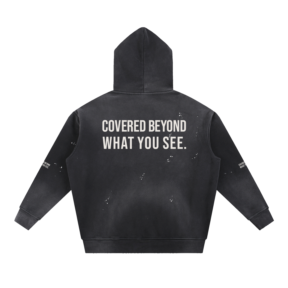 COVERED BEYOND WHAT YOU SEE - White Hoodie