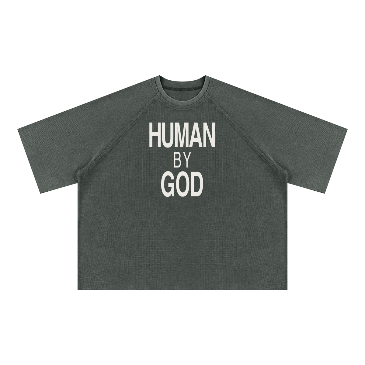 Unisex Mineral Wash Boxy Waffle T-Shirt