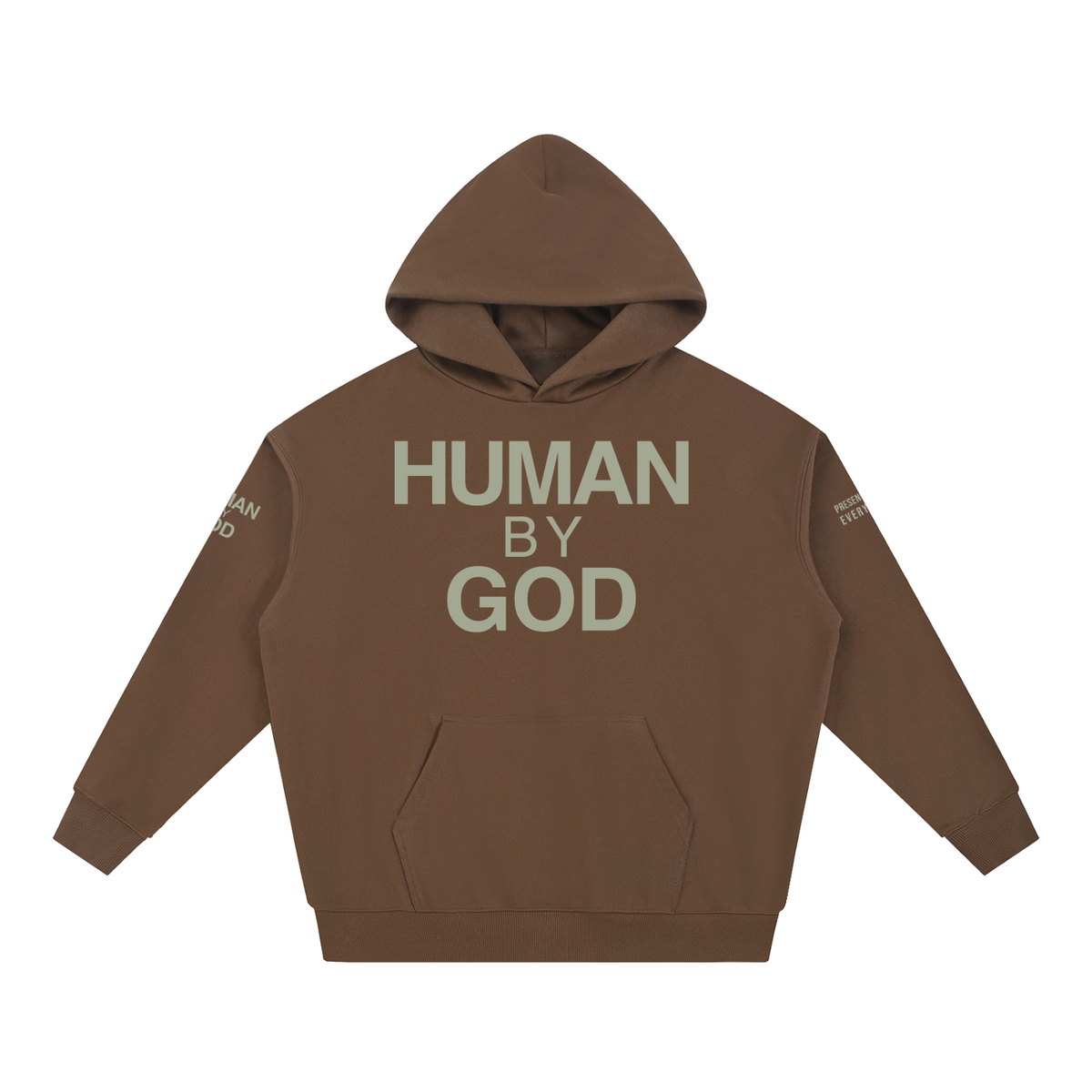 PRESENCE OVER EVERYTHING –  Light Olive Oversized Hoodie