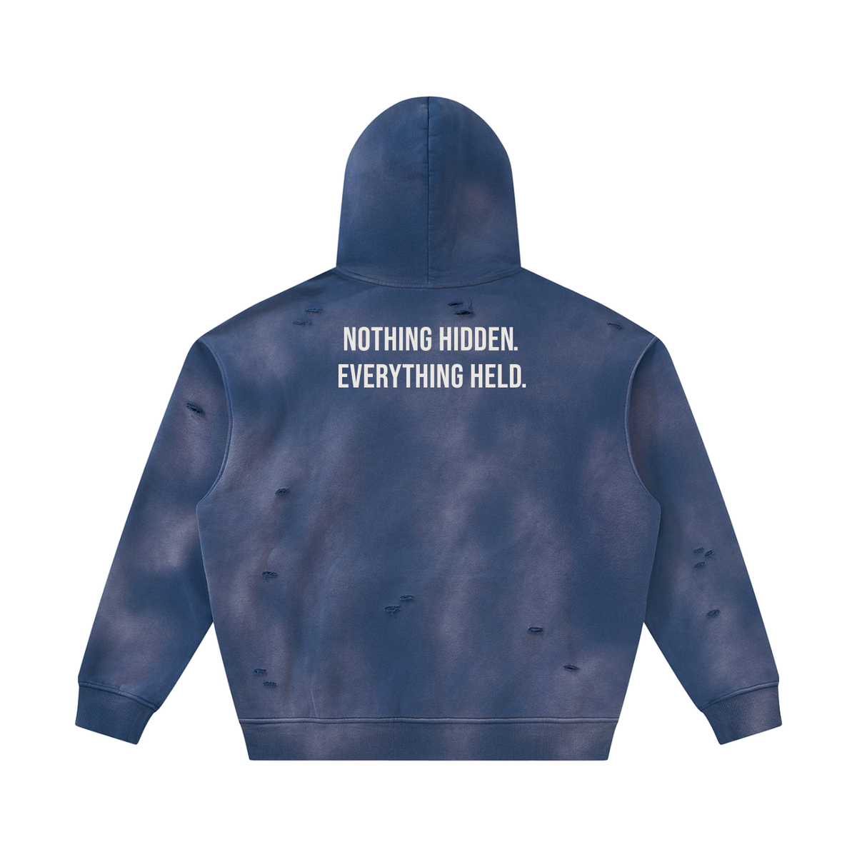 NOTHING HIDDEN. EVERYTHING HELD. - White Hoodie