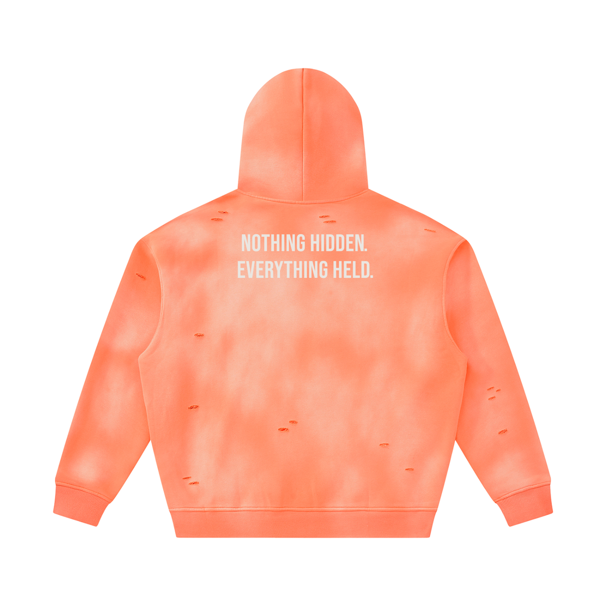 NOTHING HIDDEN. EVERYTHING HELD. - White Hoodie