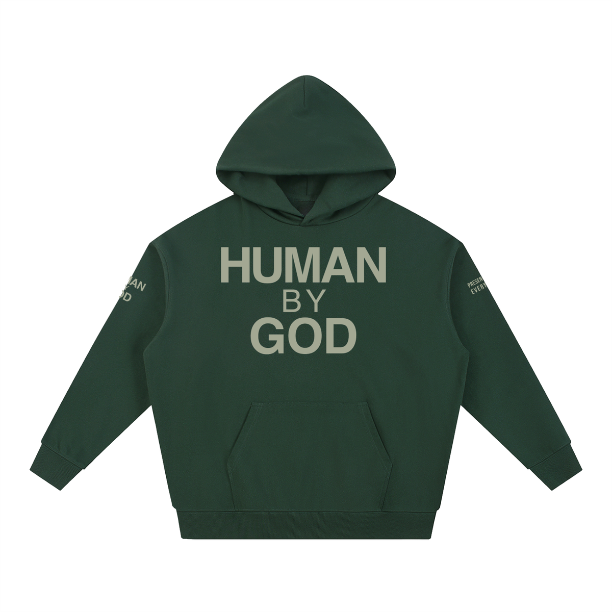PRESENCE OVER EVERYTHING –  Light Olive Oversized Hoodie