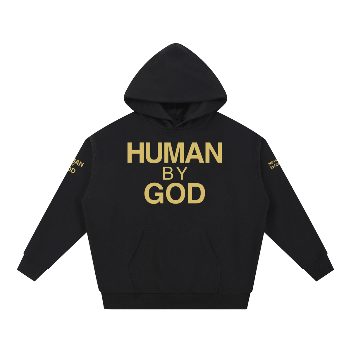 PRESENCE OVER EVERYTHING – Gold Oversized Hoodie