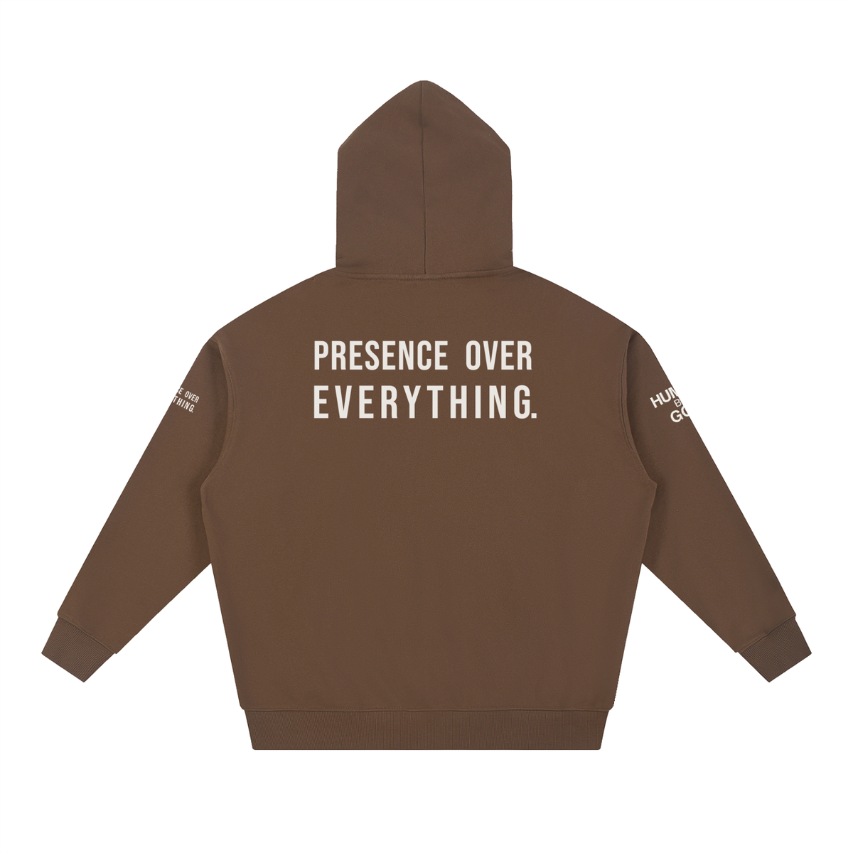 PRESENCE OVER EVERYTHING – White Oversized Hoodie