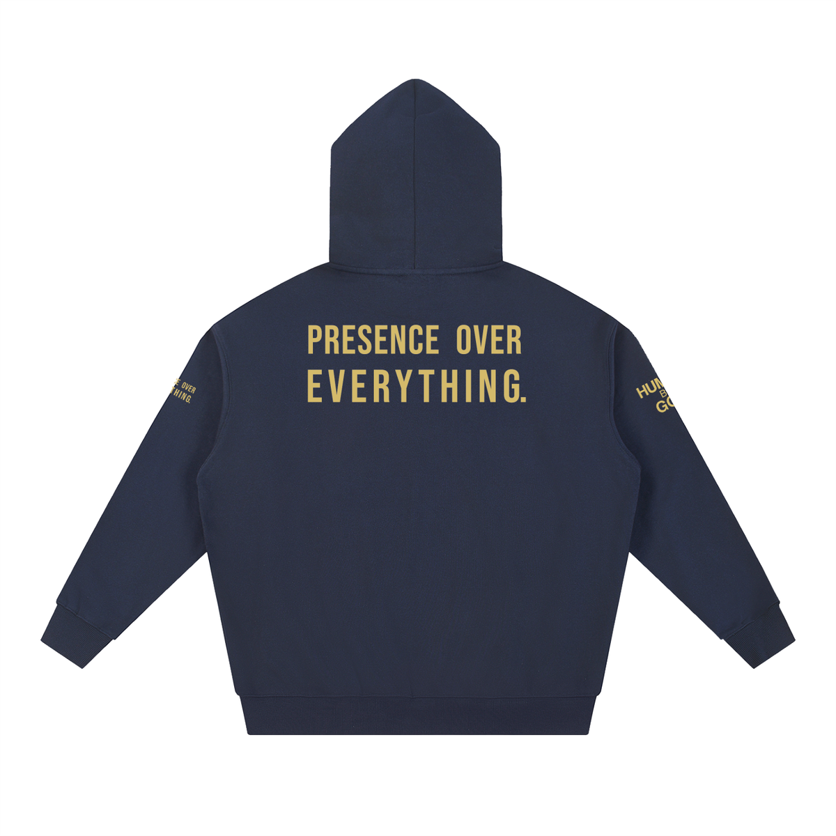 PRESENCE OVER EVERYTHING – Gold Oversized Hoodie