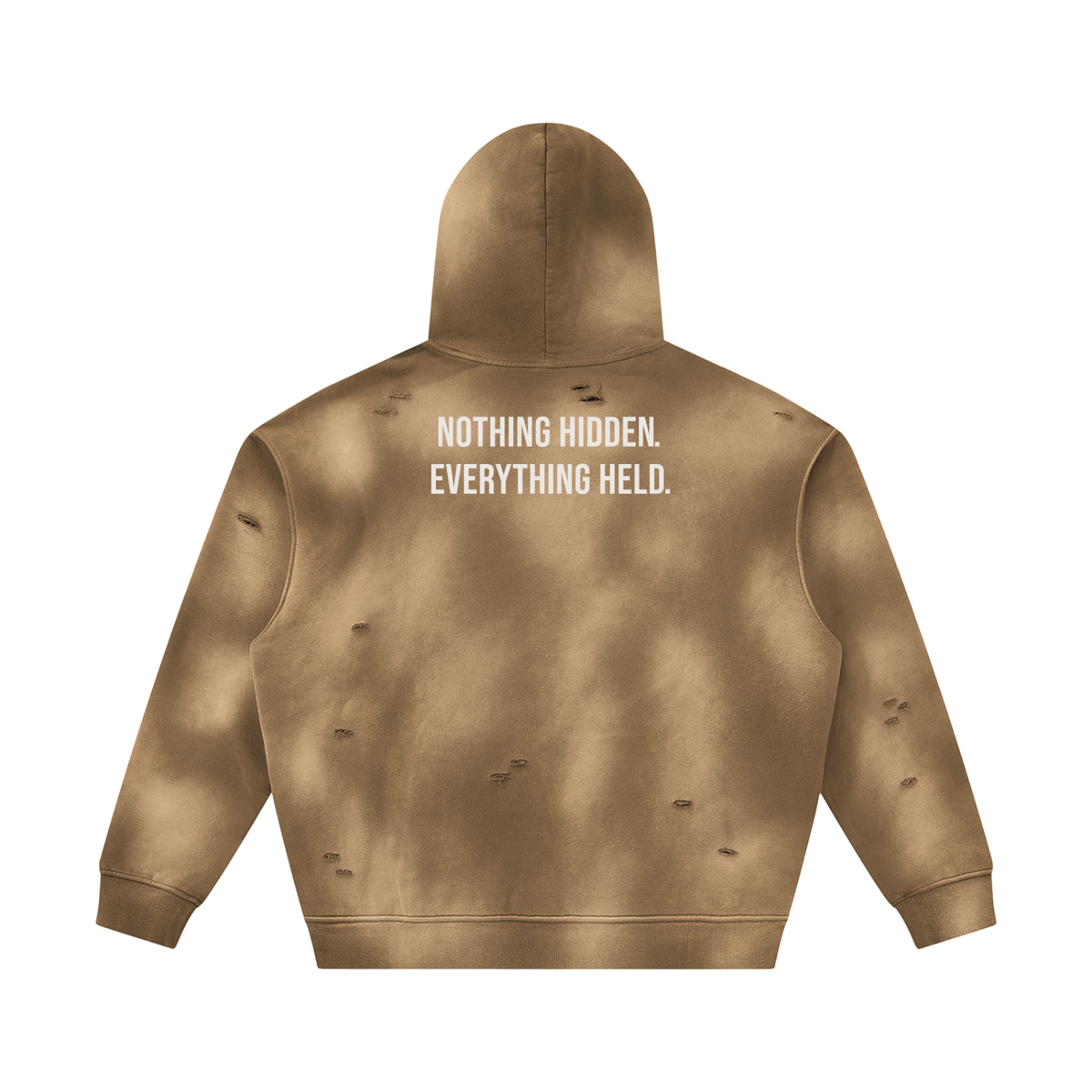 NOTHING HIDDEN. EVERYTHING HELD. - White Hoodie