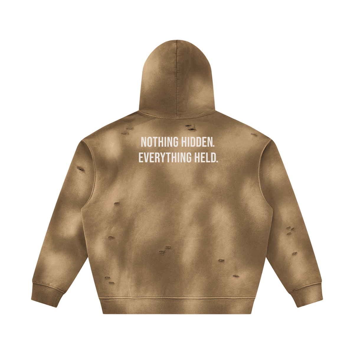 NOTHING HIDDEN. EVERYTHING HELD. - White Hoodie