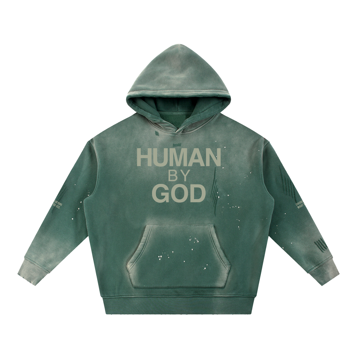 COVERED BEYOND WHAT YOU SEE - Light Olive Hoodie