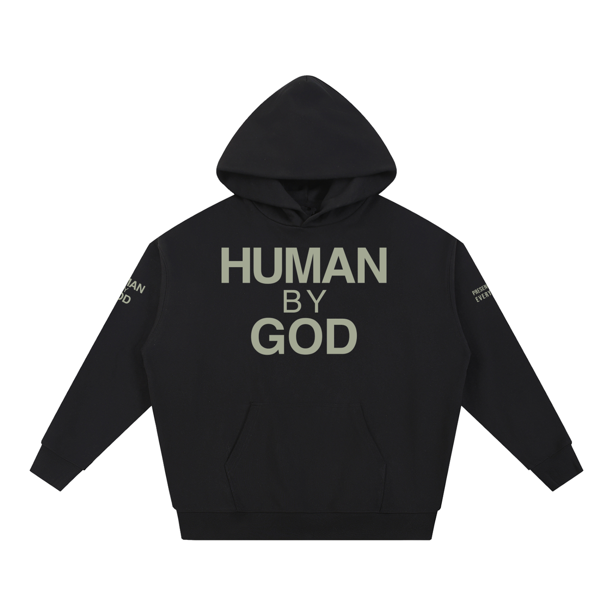 PRESENCE OVER EVERYTHING – Light Olive Oversized Hoodie