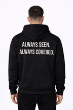 Always Seen Always Covered — model back view — printed