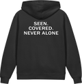 Seen. Covered. Never Alone. — Older Kids Faith Hoodie