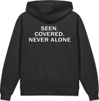 Seen. Covered. Never Alone. — Older Kids Faith Hoodie