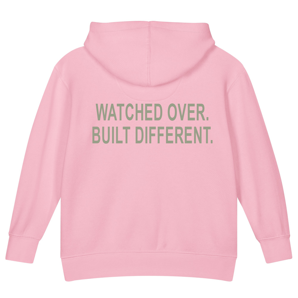 Watched Over. Built Different. — Kids Faith Hoodie