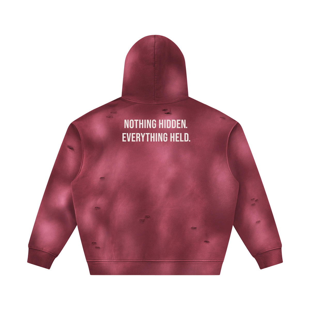 NOTHING HIDDEN. EVERYTHING HELD. - White Hoodie