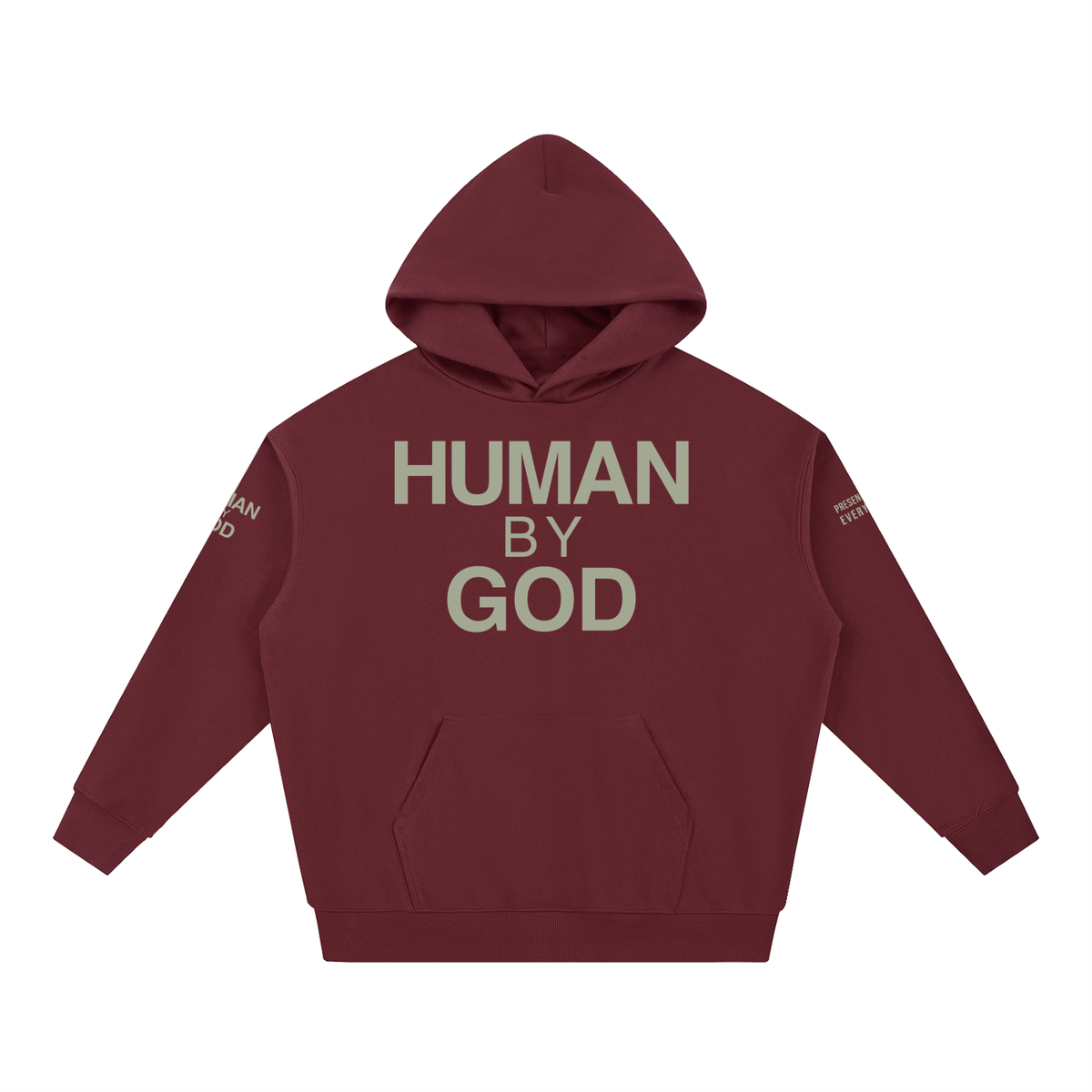 PRESENCE OVER EVERYTHING –  Light Olive Oversized Hoodie