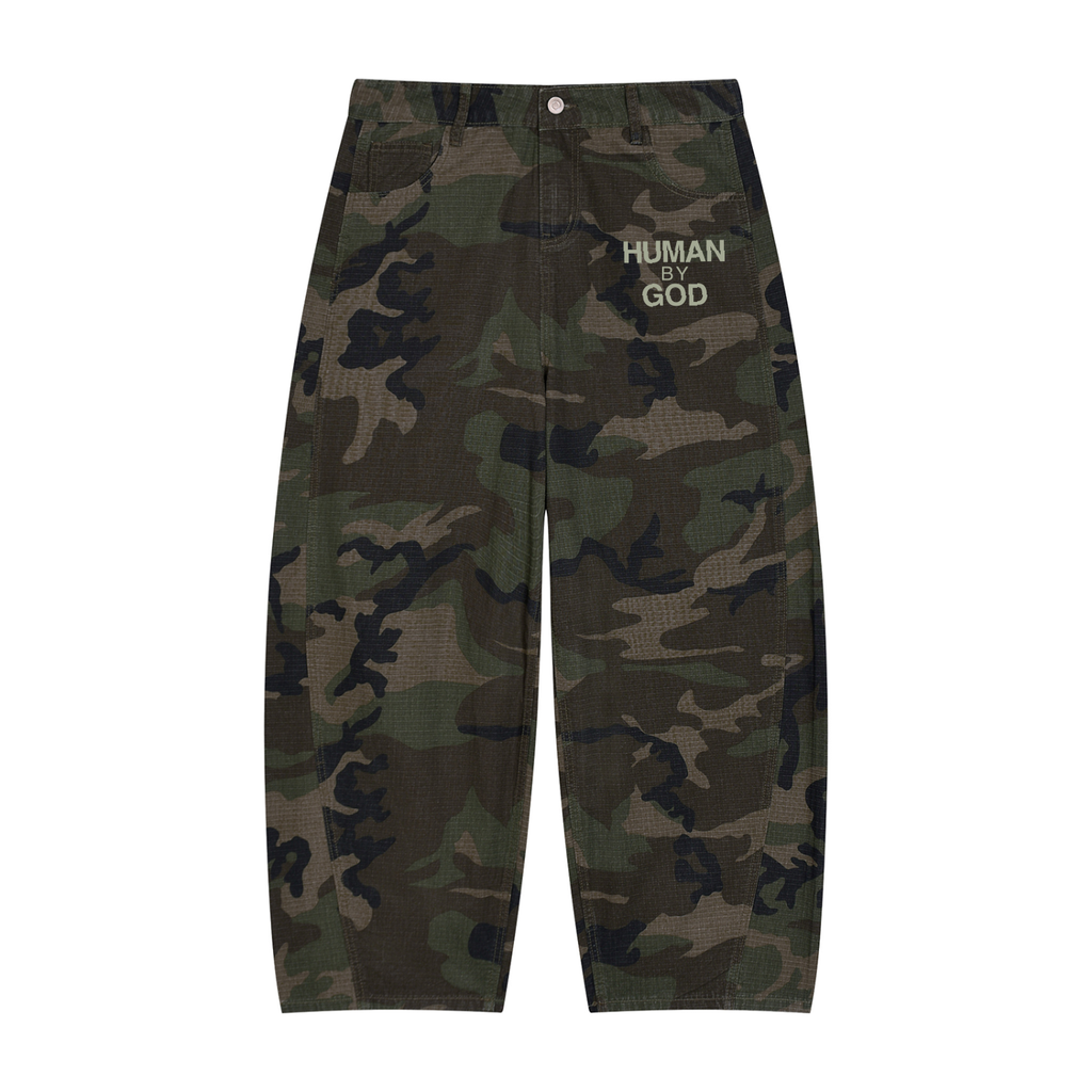 Men’s Camo Barrel Leg Cargo Pants