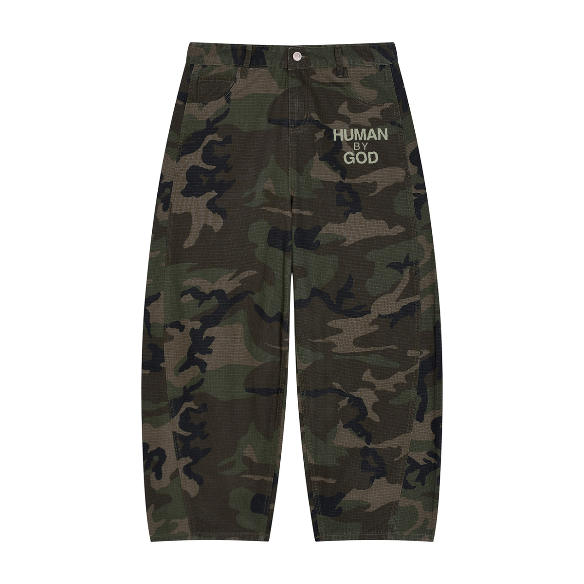 Men’s Camo Barrel Leg Cargo Pants