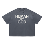 Human By God - Vintage Washed Distressed Boxy Oversized T-Shirt