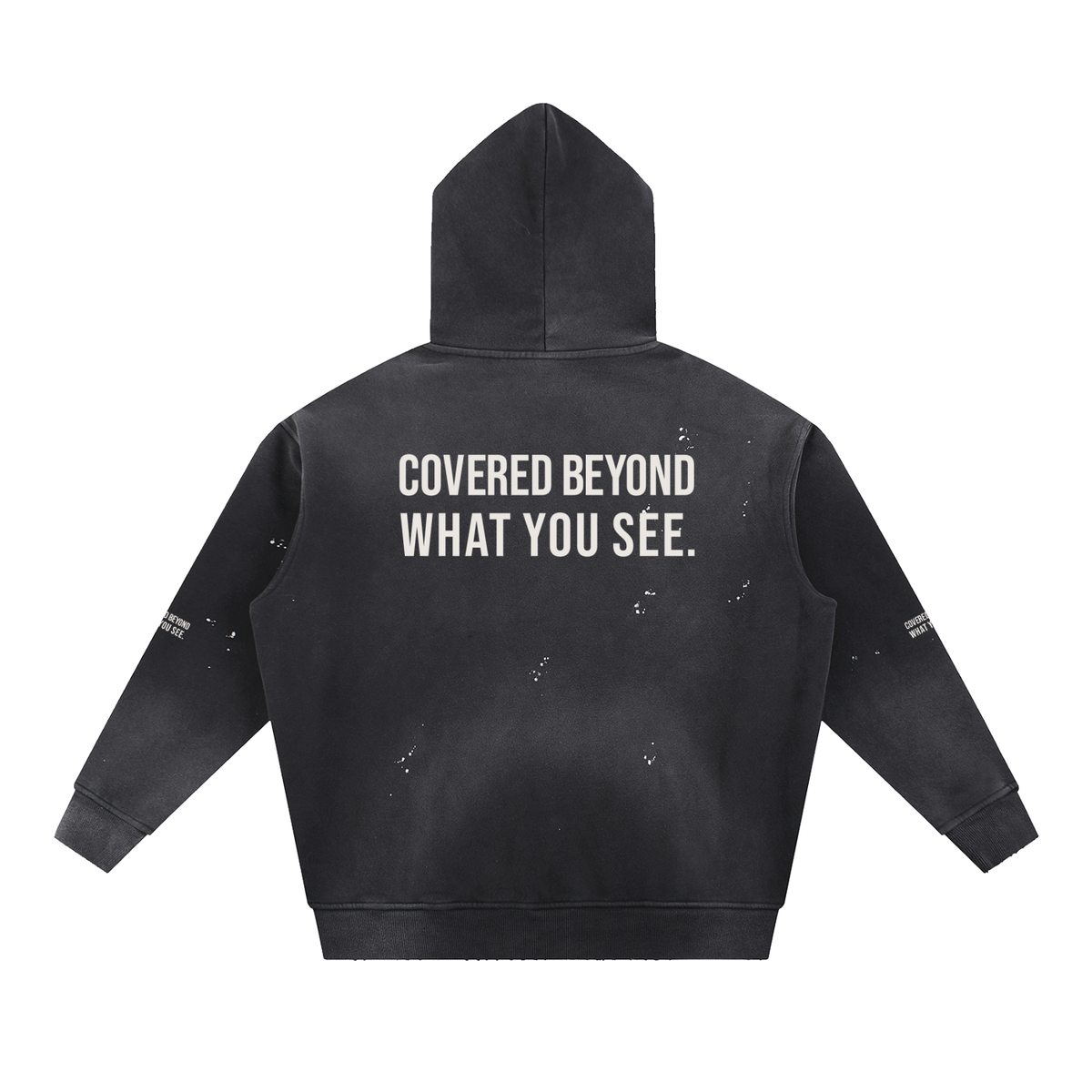 COVERED BEYOND WHAT YOU SEE - White Hoodie
