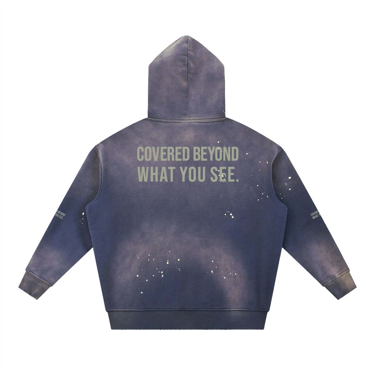 COVERED BEYOND WHAT YOU SEE - Light Olive Hoodie