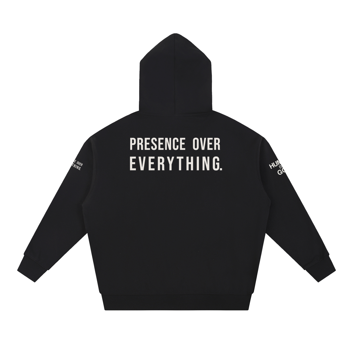 PRESENCE OVER EVERYTHING – White Oversized Hoodie