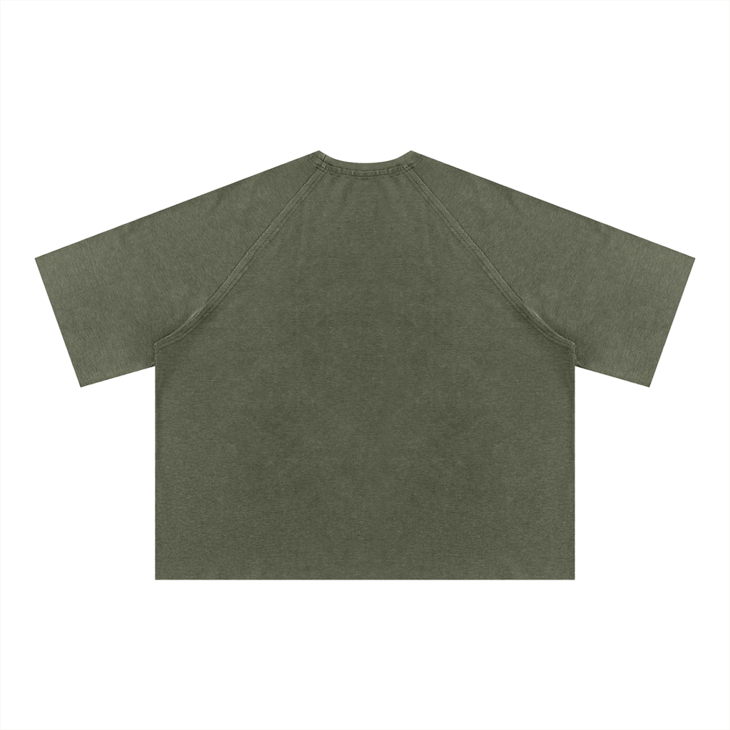 Human By God - Unisex Mineral Wash Boxy Waffle T-Shirt