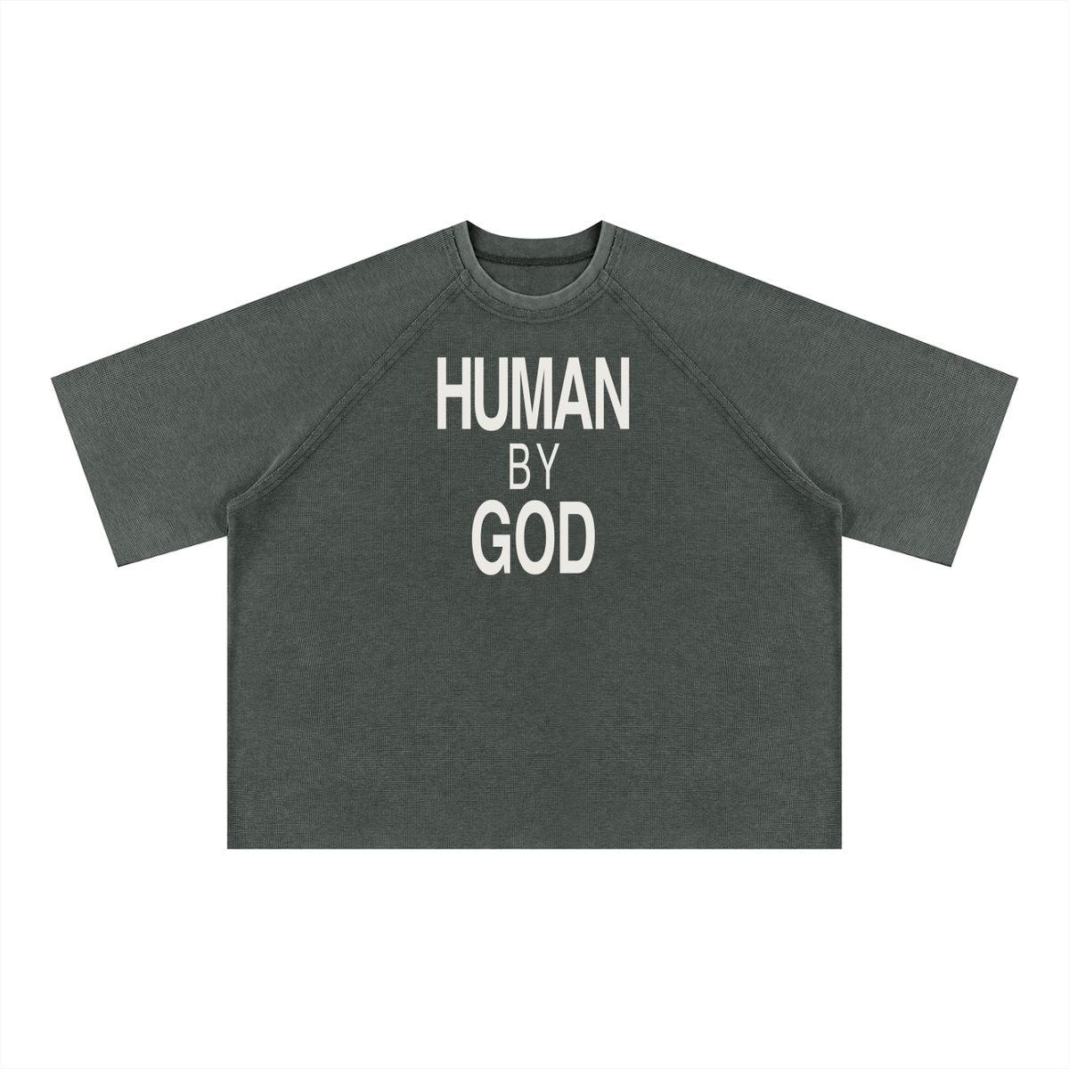 Unisex Mineral Wash Boxy Waffle T-Shirt
