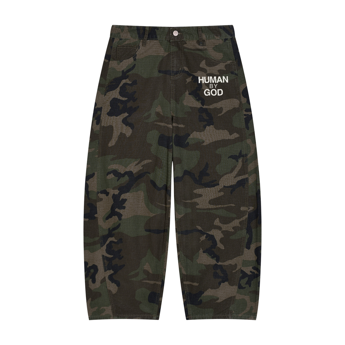 Men’s Camo Barrel Leg Cargo Pants