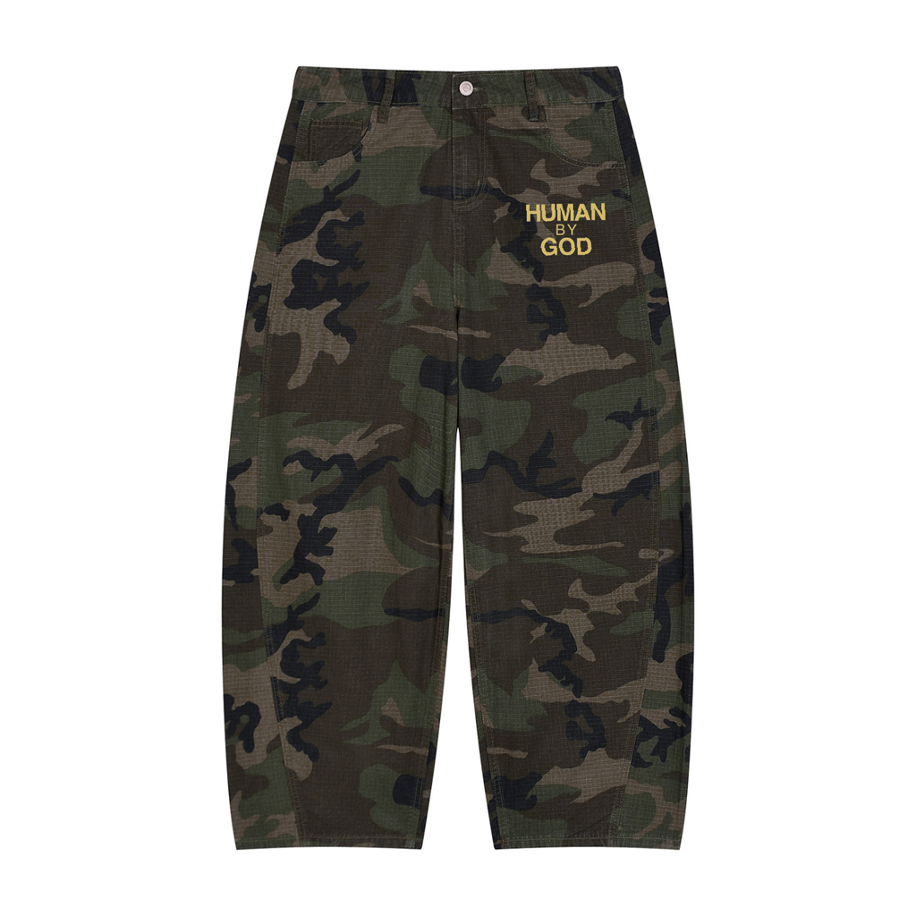 Men’s Camo Barrel Leg Cargo Pants