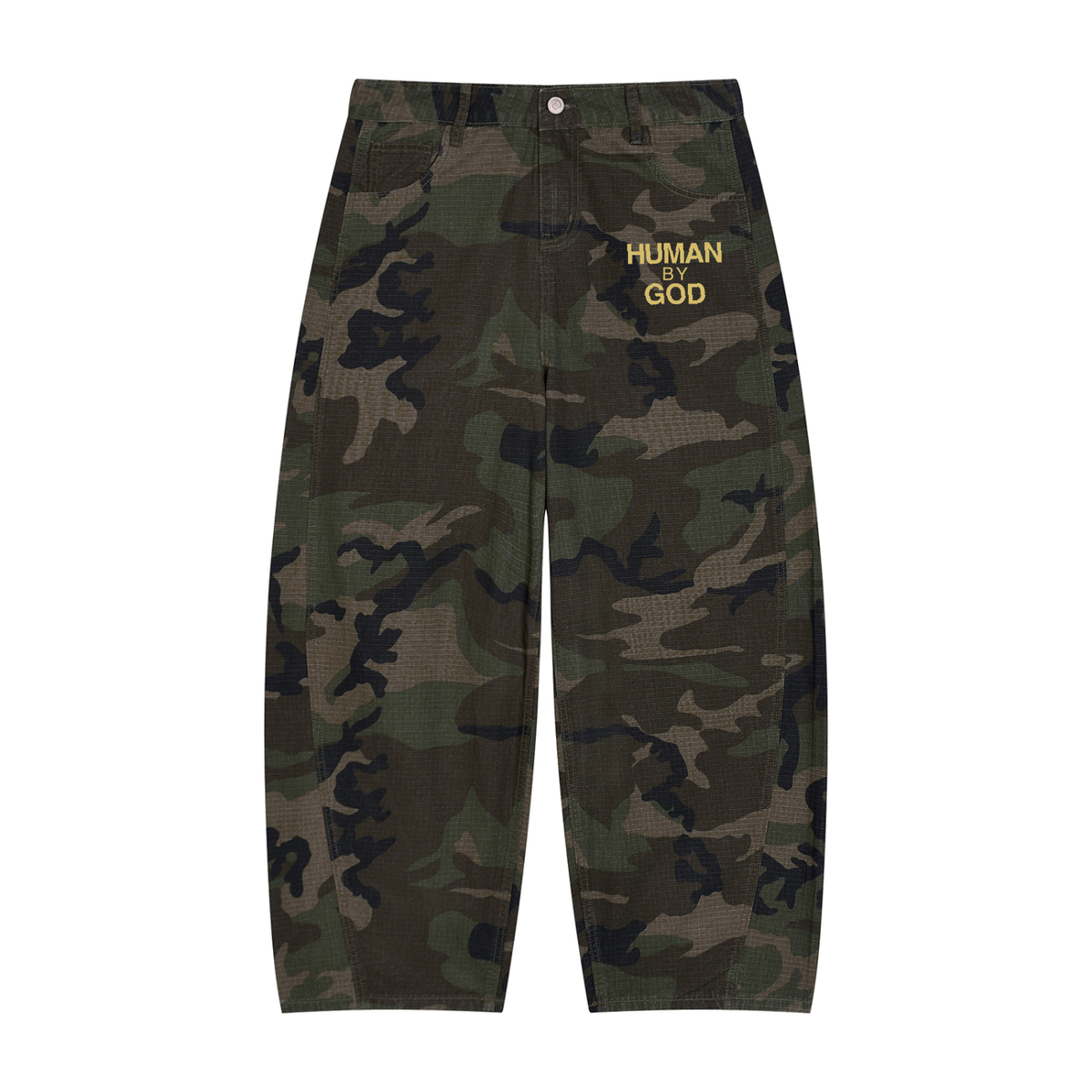 Men’s Camo Barrel Leg Cargo Pants