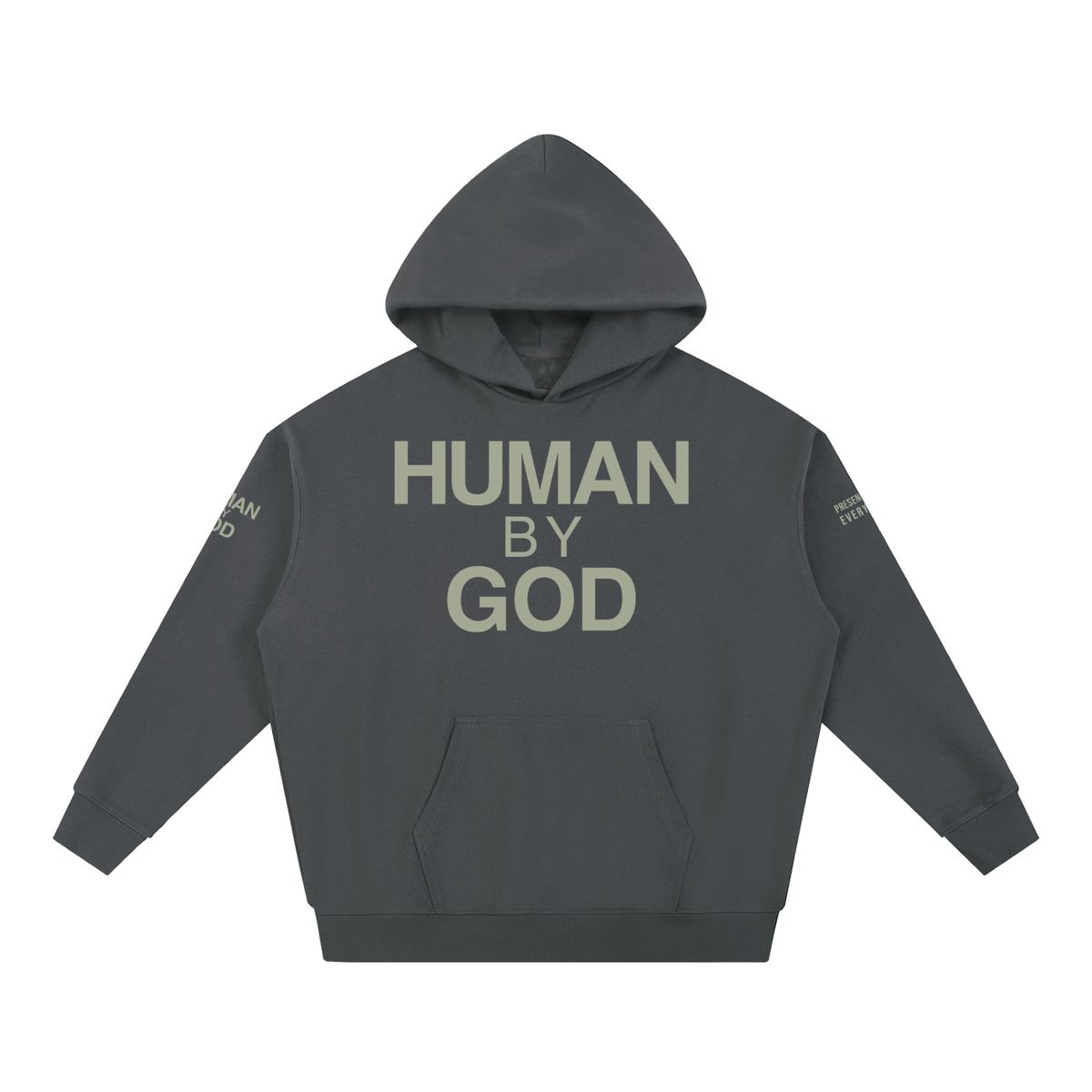 PRESENCE OVER EVERYTHING –  Light Olive Oversized Hoodie
