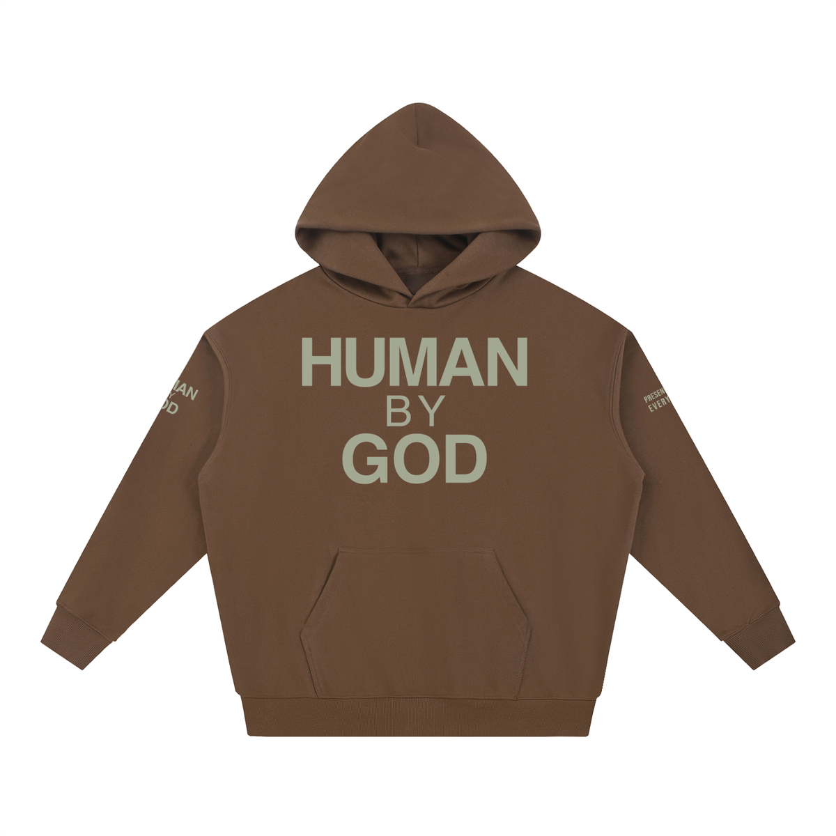 PRESENCE OVER EVERYTHING – Light Olive Oversized Hoodie