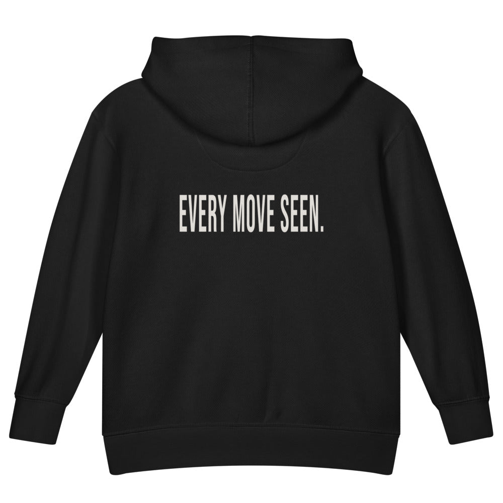 Every Move Seen — Kids Faith Hoodie - Black back