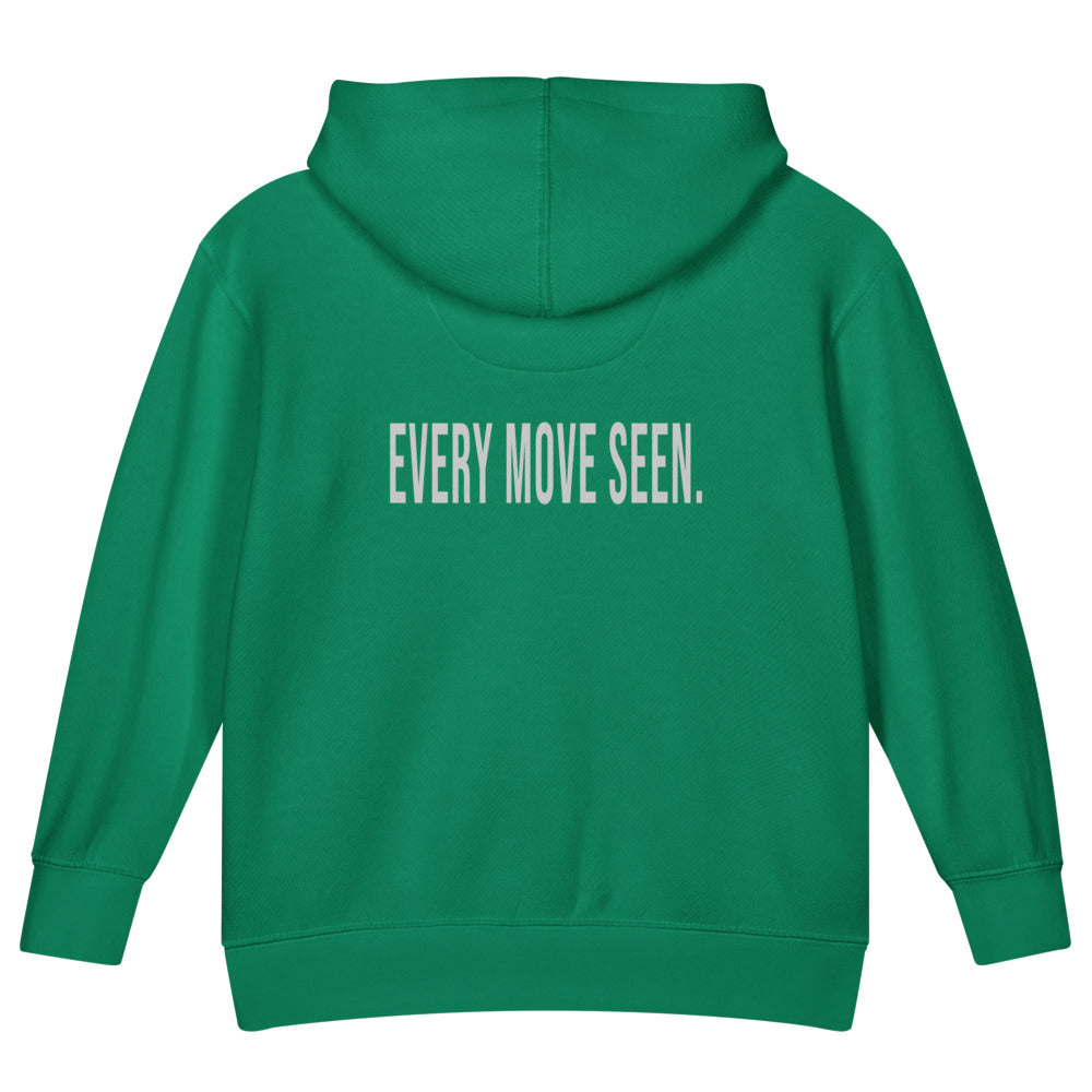 Every Move Seen — Kids Faith Hoodie - Kelly back