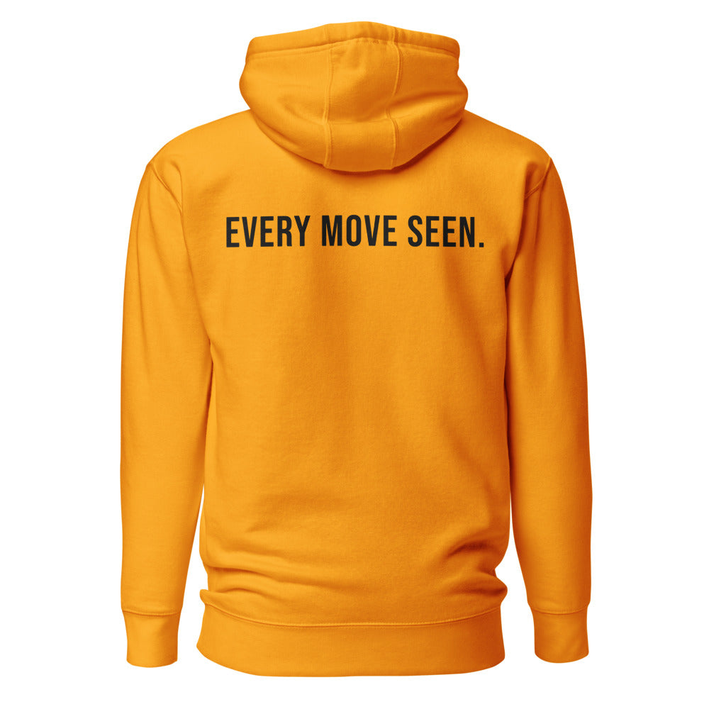 Every Move Seen — Team Gold hoodie — back view