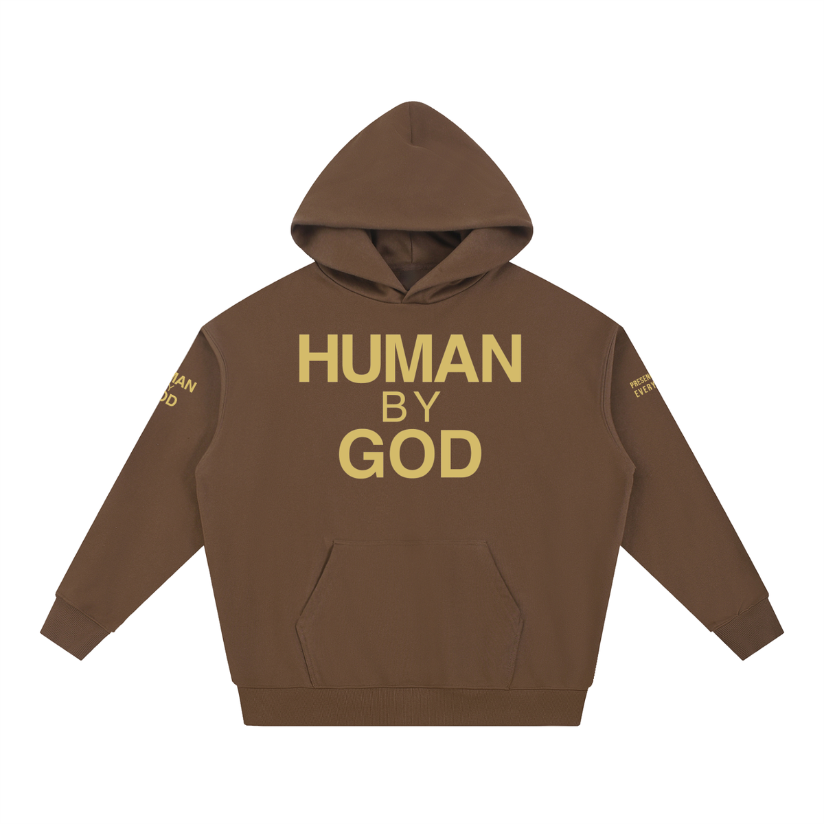 PRESENCE OVER EVERYTHING – Gold Oversized Hoodie