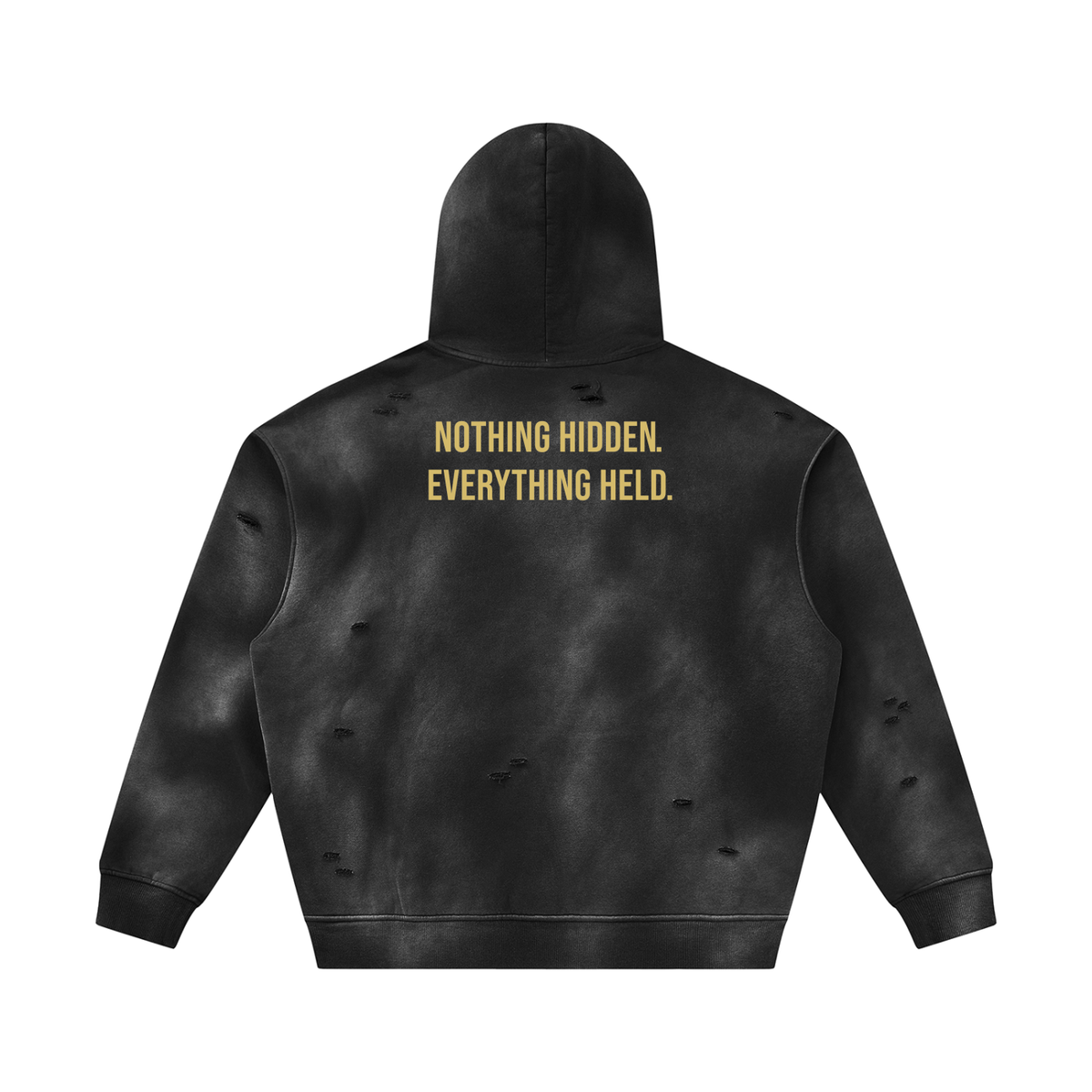NOTHING HIDDEN. EVERYTHING HELD. - Gold Hoodie