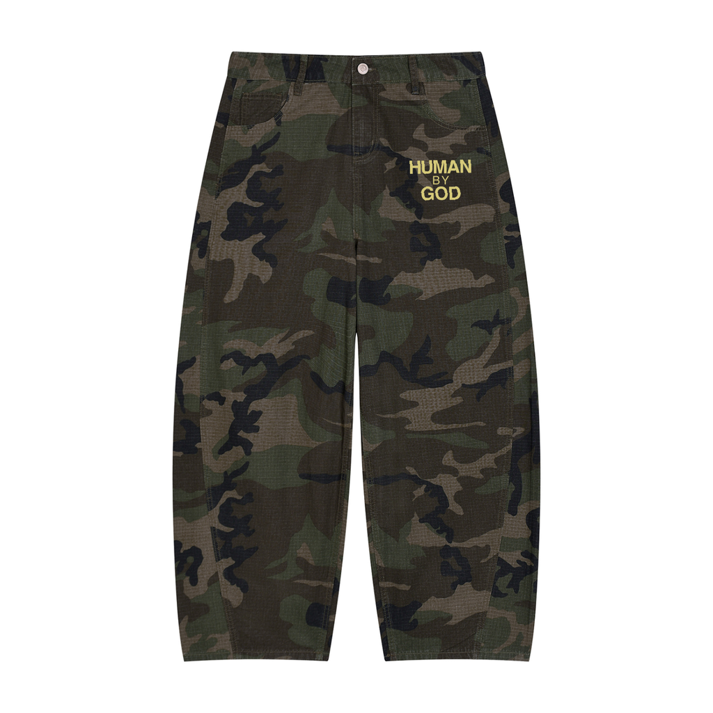 Men’s Camo Barrel Leg Cargo Pants