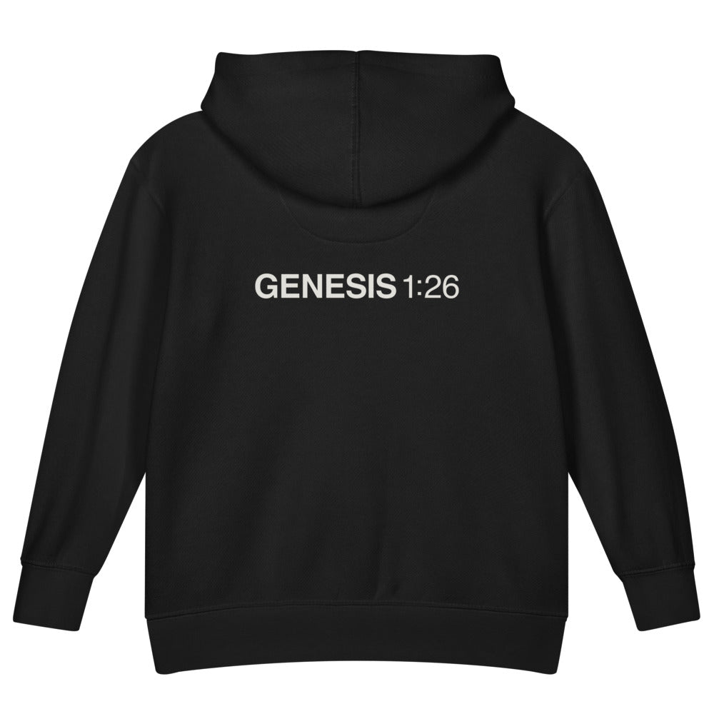 Genesis 1:26 — Kids Faith Hoodie - Black back