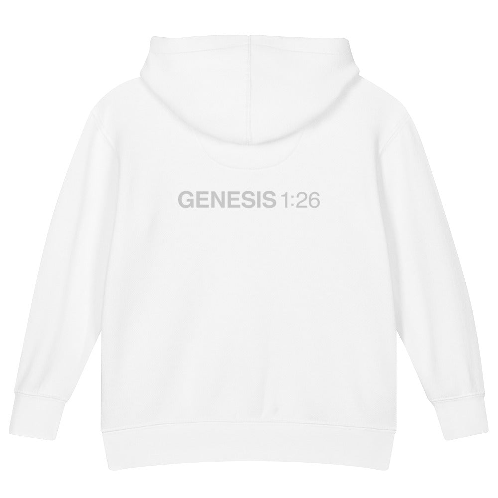Genesis 1:26 — Kids Faith Hoodie - White back