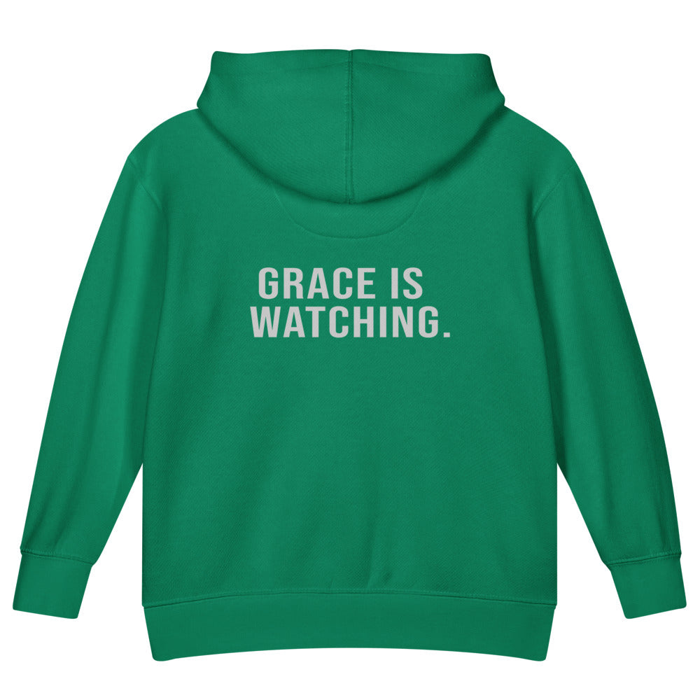 Grace Is Watching — Kids Faith Hoodie - Kelly back