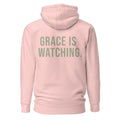 Grace Is Watching — Light Pink hoodie — back view