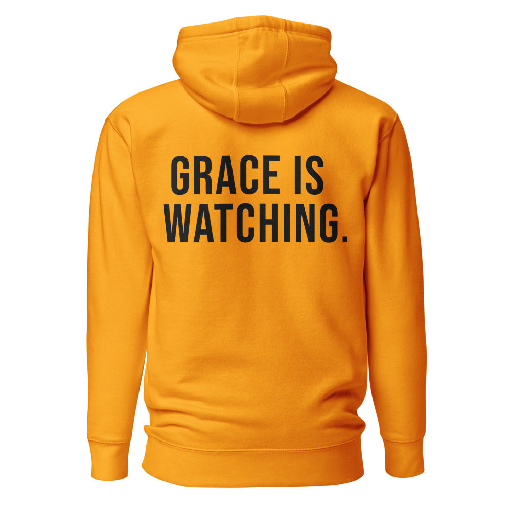 Grace Is Watching — Team Gold hoodie — back view