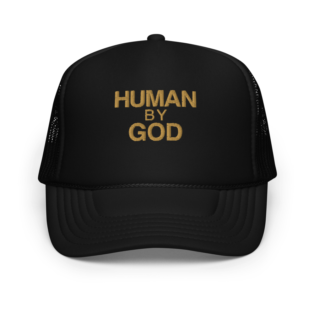 Human By God — Foam Trucker Cap (Black)