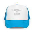 Human By God — Foam Trucker Cap (Blue / White / Blue)