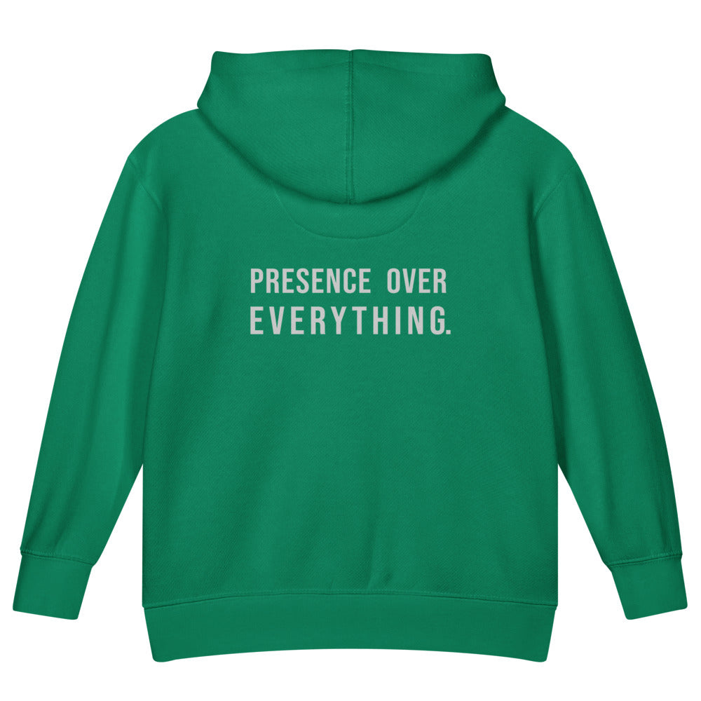 Presence Over Everything — Kids Faith Hoodie - Kelly back