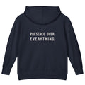 Presence Over Everything — Kids Faith Hoodie - Navy back